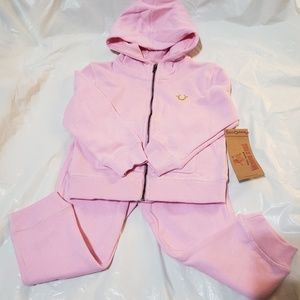 True Religion 2pc Toddler Girl Sweatsuit Sz 2T
